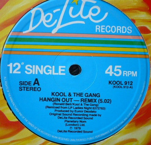 Kool & The Gang ‎- Hangin' Out (Remixed Version) - Vinyl 12", 45 RPM, Single, UK 1980 (USED VG+)