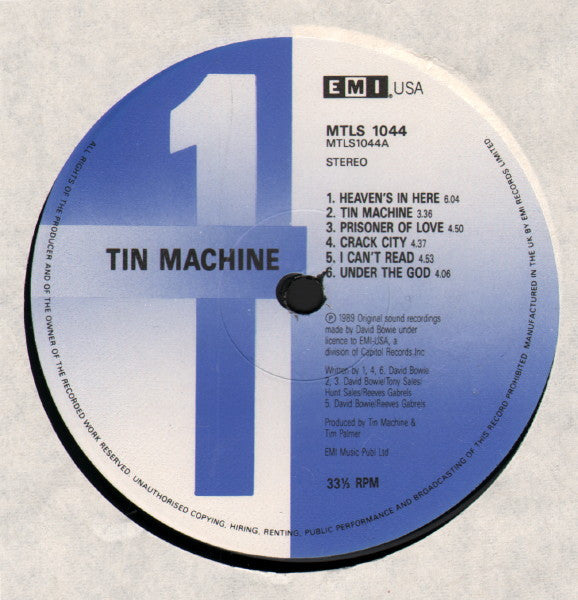 Tin Machine – Tin Machine - Vinyl LP, Album, Stereo, UK 1989 (USED VG)