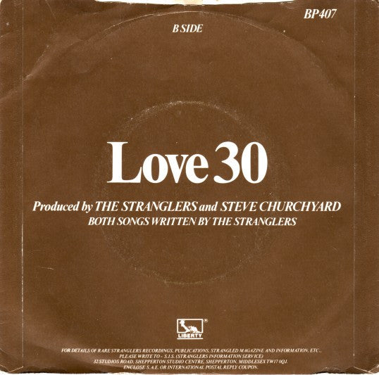 The Stranglers – Golden Brown - Vinyl 7", 45 RPM, Single, White Lettering, Knock-out Centre, UK 1982 (USED VG+)