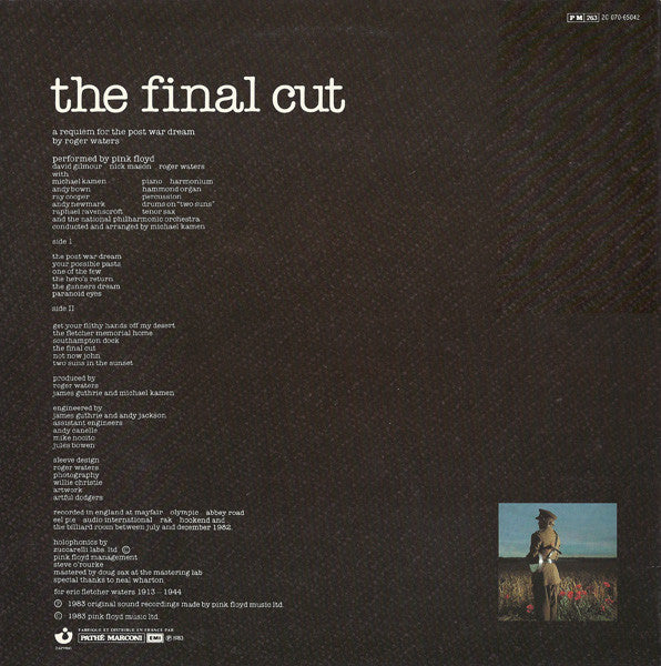 Pink Floyd - The Final Cut - Vinyl LP, Album, Stereo, Gatefold, 1983 (USED VG)