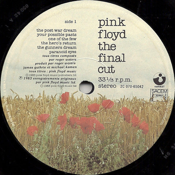 Pink Floyd - The Final Cut - Vinyl LP, Album, Stereo, Gatefold, 1983 (USED VG)