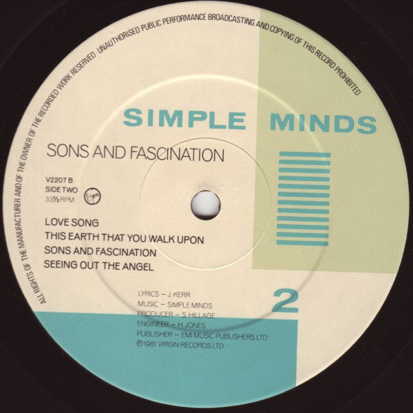 Simple Minds - Sons And Fascination - Vinyl LP, Album, Stereo, UK 1981 (USED NM)