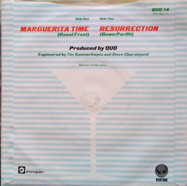 Status Quo ‎– Marguerita Time - Vinyl 7", 45 RPM, Single, UK 1983 (USED VG+)