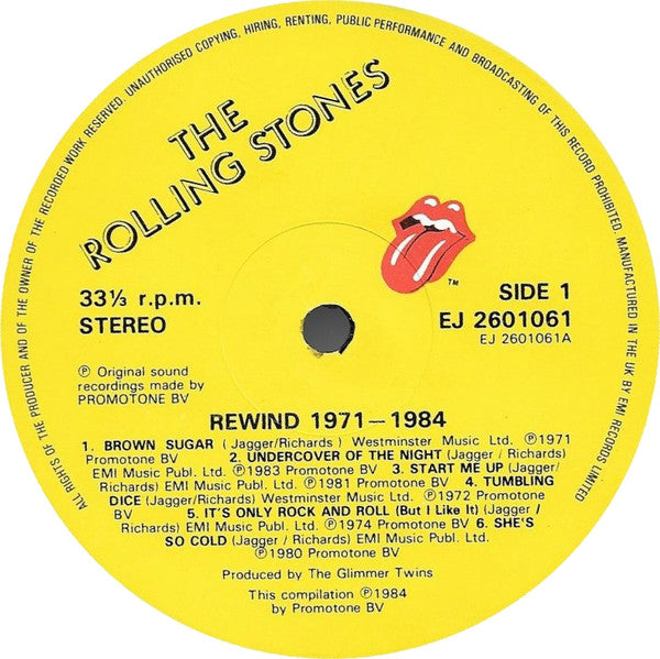 The Rolling Stones - Rewind (1971-1984) - Vinyl LP, Compilation, UK 1984 (USED VG+)