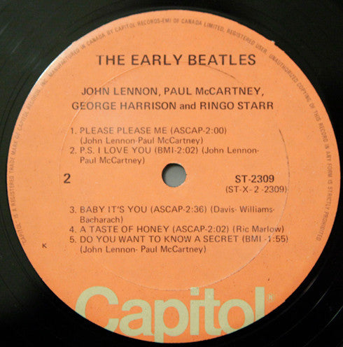 The Beatles ‎– The Early Beatles - Vinyl LP, Compilation, Reissue, Canada 1974 (USED VG+)