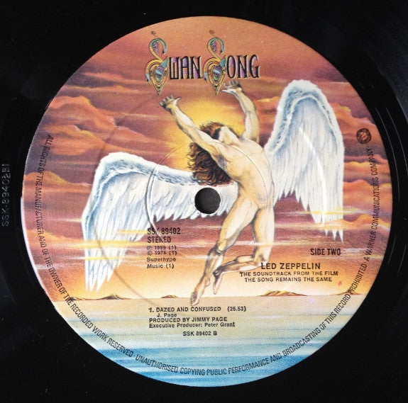 Led Zeppelin ‎– The Soundtrack From The Film The Song Remains The Same -  2 × Vinyl LP, Album, Stereo, Gatefold, UK 1976 (USED VG)
