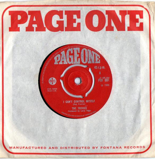 The Troggs – I Can't Control Myself - Vinyl 7", Single, 45 RPM, 3-prong Center-hole, UK 1966 (USED VG+)