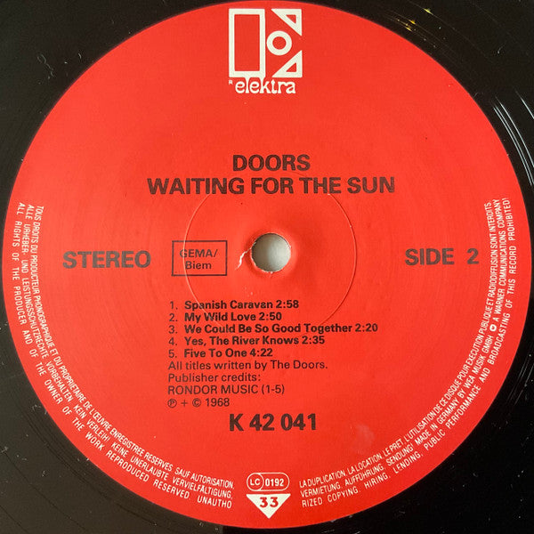 The Doors – Waiting For The Sun - Vinyl LP, Album, Reissue, Europe (USED VG)