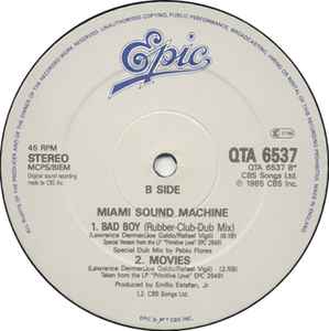 Miami Sound Machine ‎– Bad Boy (2 Club Mixes) - Vinyl 12", Misprint, UK 1985 (USED VG)