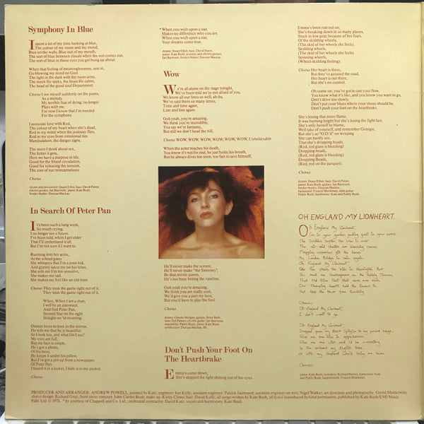 Kate Bush - Lionheart - Vinyl LP, Album, Stereo, Embossed, Original UK 1978 (USED VG+)