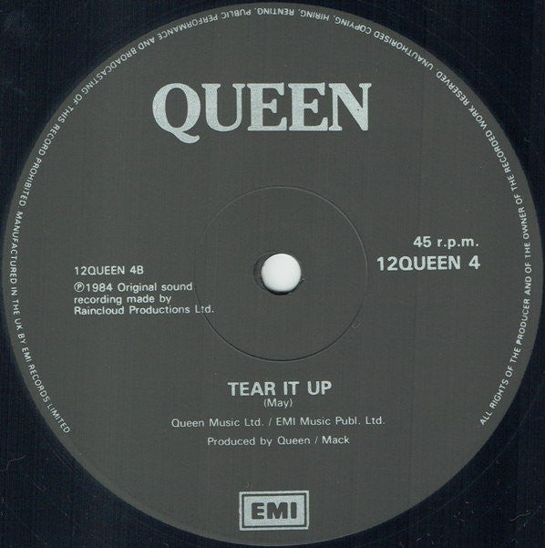 Queen ‎– Hammer To Fall - Vinyl 12", 45 RPM, Single, Stereo, UK 1984 (USED VG)