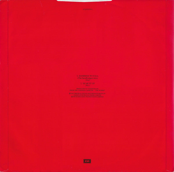 Queen ‎– Hammer To Fall - Vinyl 12", 45 RPM, Single, Stereo, UK 1984 (USED VG)