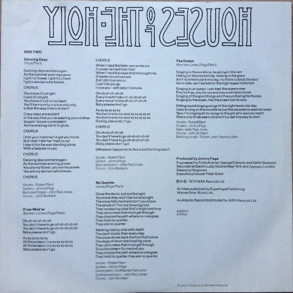 Led Zeppelin – Houses Of The Holy - Vinyl LP, Album, Stereo, Gatefold, UK 1973 (USED VG)