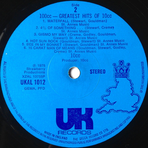 10cc ‎– 100cc Greatest Hits Of 10cc - Vinyl LP, Compilation, UK 1975 (USED NM)