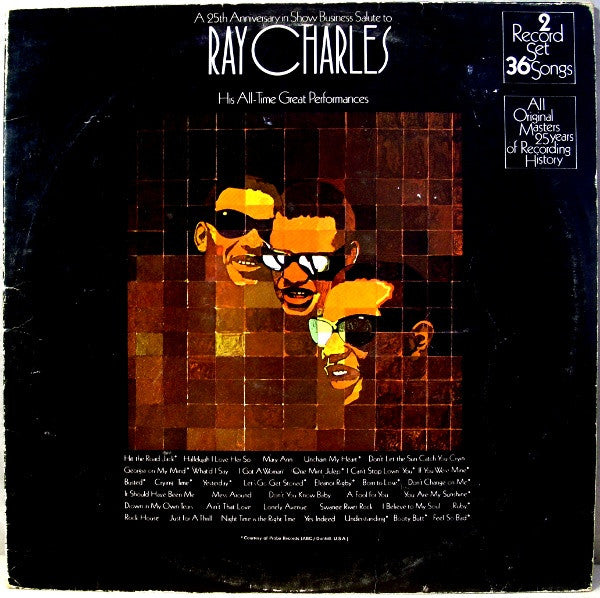 Ray Charles – A 25th Anniversary In Show Business Salute To Ray Charles - 2 x Vinyl LP, Compilation, Stereo, Gatefold, UK 1971 (USED NM)