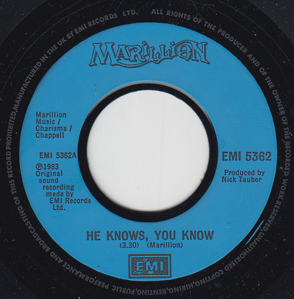 Marillion ‎– He Knows You Know - Vinyl 7", Single, Blue Labels, UK 1983 (USED VG+)