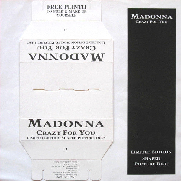 Madonna ‎– Crazy For You - Vinyl 7", Shape, Single, Limited Edition, Picture Disc, Reissue, UK 1991 (USED VG+)