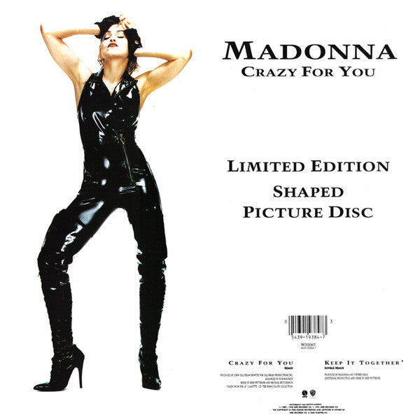 Madonna ‎– Crazy For You - Vinyl 7", Shape, Single, Limited Edition, Picture Disc, Reissue, UK 1991 (USED VG+)