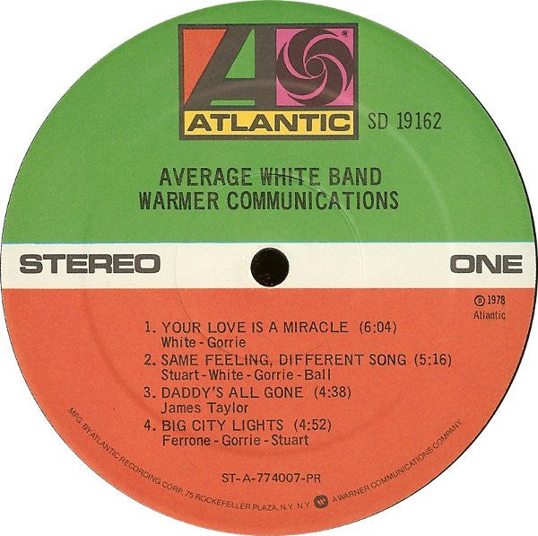 Average White Band - Warmer Communications - Vinyl LP, Album, Stereo, 1978 (MINT SEALED)