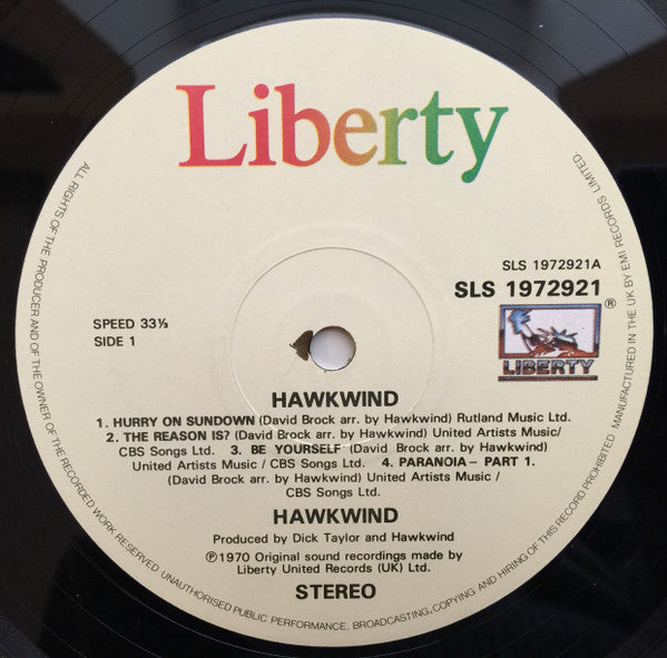 Hawkwind - Hawkwind - Vinyl LP, Album, Reissue, Cream Labels, 1984 (USED VG+)