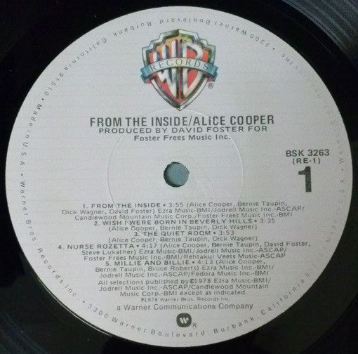 Alice Cooper - From The Inside - Vinyl LP, Album, 1978 (USED VG+)