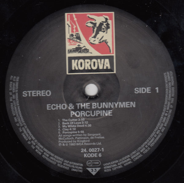 Echo & The Bunnymen – Porcupine - Vinyl LP, Album, Stereo, Europe 1983 (USED NM)