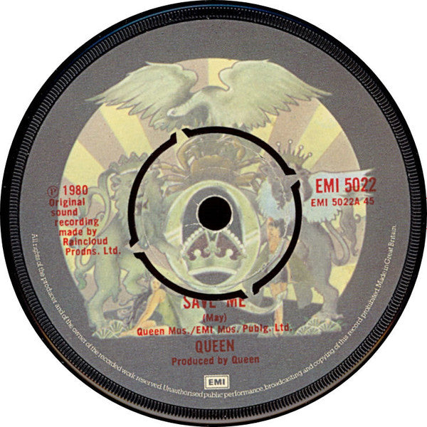 Queen ‎– Save Me - Vinyl 7", 45 RPM, Single, UK 1980 (USED VG+)