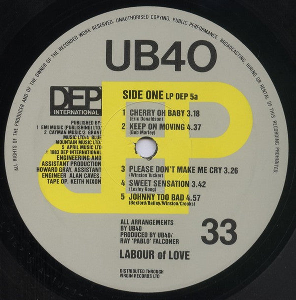 UB40 - Labour Of Love - Vinyl LP, Album, UK 1983 (USED VG+)