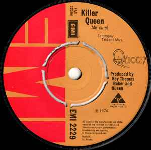 Queen ‎– Killer Queen / Flick Of The Wrist -  Vinyl 7", 45 RPM, Single, UK 1974 (USED VG+)