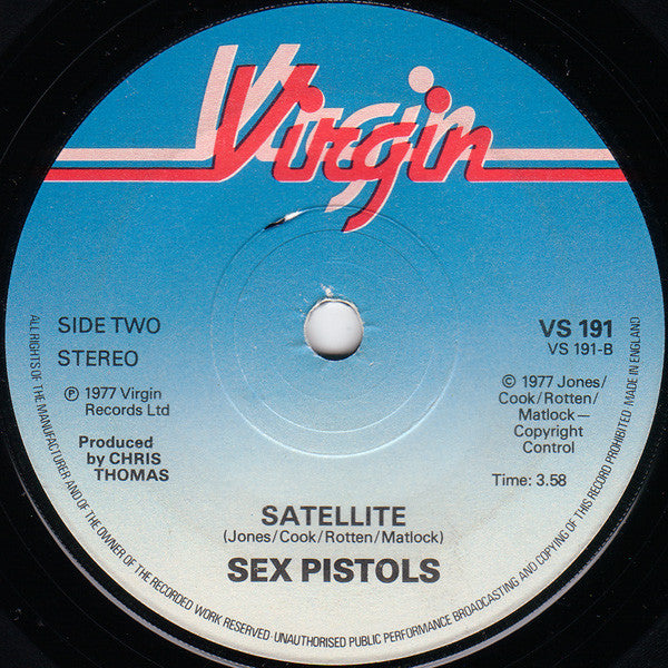 Sex Pistols ‎– Holidays In The Sun - Vinyl 7", 45 RPM, Single, Stereo, UK 1977 (USED VG+)