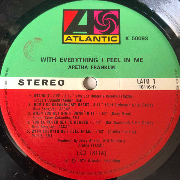 Aretha Franklin - With Everything I Feel In Me - Vinyl LP, Album, Stereo, 1974 (USED VG+)