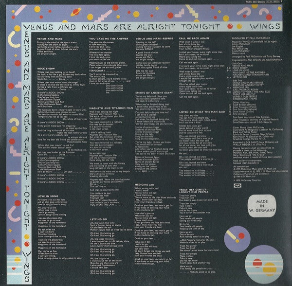 Wings ‎– Venus And Mars - Vinyl LP, Album, German Pressing, UK 1975 (USED VG+)