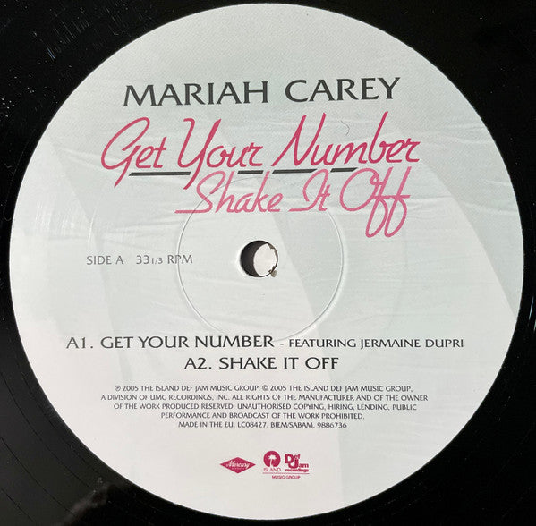 Mariah Carey ‎- Get Your Number / Shake It Off - Vinyl 12", 33 ⅓ RPM, Single (USED NM)