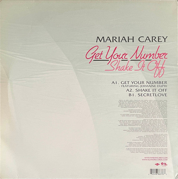 Mariah Carey ‎- Get Your Number / Shake It Off - Vinyl 12", 33 ⅓ RPM, Single (USED NM)