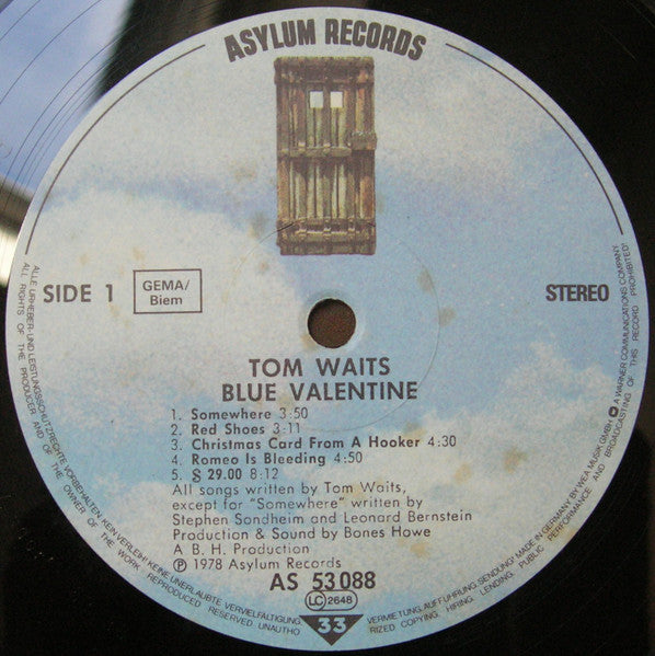 Tom Waits – Blue Valentine - Vinyl LP, Album, Reissue, Gatefold Sleeve, Europe (USED VG)