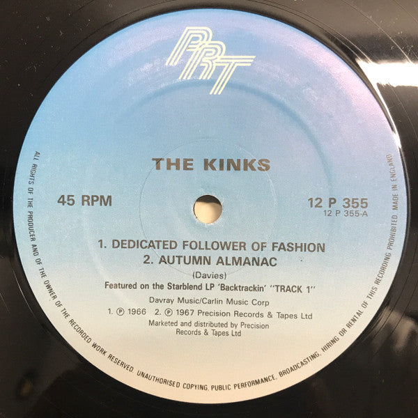 The Kinks ‎– Dedicated Follower Of Fashion - Vinyl 12", Maxi-Single, UK 1986 (USED VG+)