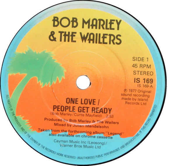 Bob Marley And The Wailers ‎– One Love / People Get Ready - Vinyl 7", 45 RPM, Single, Stereo, Poster Bag, UK 1984 (USED VG+)