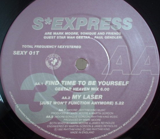S*Express ‎– Nothing To Lose - Vinyl 12", 33 ⅓ RPM, Single, UK 1990 (USED VG+)