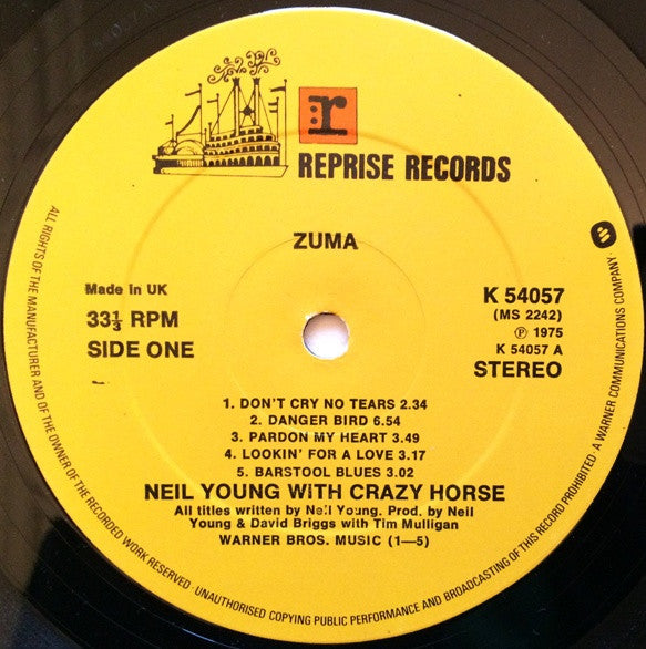 Neil Young With Crazy Horse - Zuma - Vinyl LP, Album, Stereo, 1975 (USED VG+)