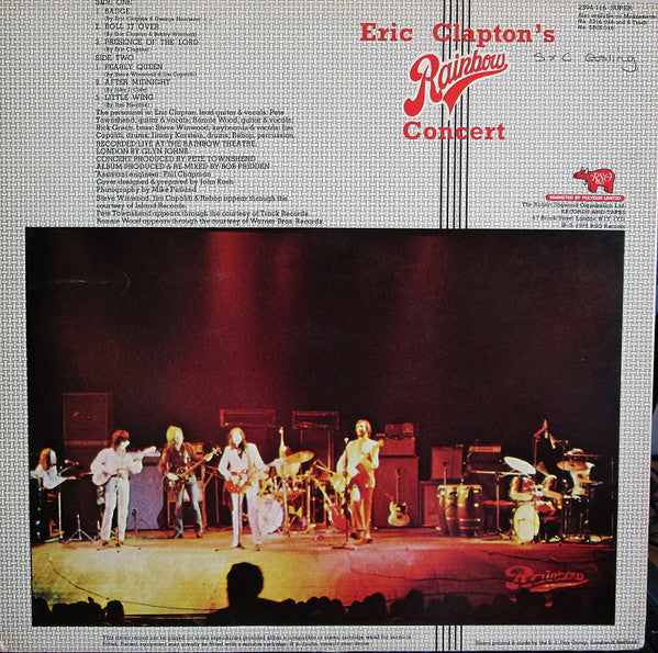 Eric Clapton - Eric Clapton Rainbow Concert - Vinyl LP, Album, 1973 (USED VG+)