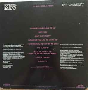 Kiss, Paul Stanley ‎– Paul Stanley - Vinyl LP, Album, Richmond Pressing, US 1978 (USED VG+)