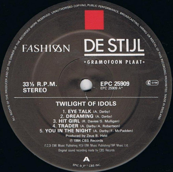 Fashiøn ‎– Twilight Of Idols - Vinyl LP, Album, Stereo, 1984 (USED VG+)