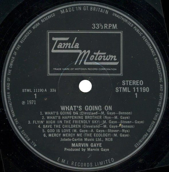 Marvin Gaye - What's Going On - Vinyl LP, Album, Stereo, UK 1971 (USED VG)
