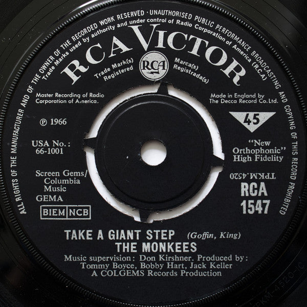 The Monkees ‎– Last Train To Clarksville - Vinyl 7", 45 RPM, Single, UK 1966 (USED VG+)