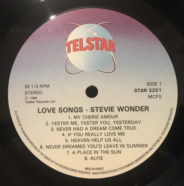 Stevie Wonder ‎- Love Songs - Vinyl LP, Compilation, UK 1984 (USED NM)