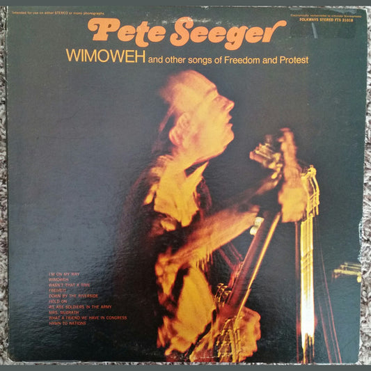 Pete Seeger ‎– Wimoweh And Other Songs Of Freedom And Protest - Vinyl, LP, Compilation, US 1968 (USED 1968)