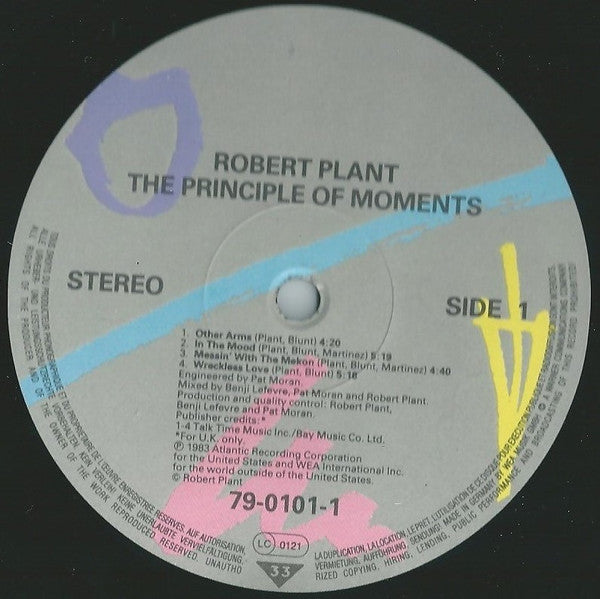Robert Plant ‎– The Principle Of Moments - Vinyl LP, Album, Stereo, Europe 1983 (USED VG)