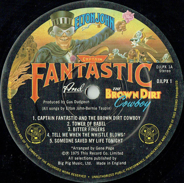 Elton John ‎– Captain Fantastic And The Brown Dirt Cowboy - Vinyl LP, Album, Stereo, Gatefold, UK 1975 (USED VG)