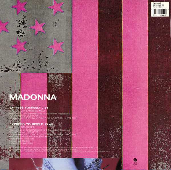 Madonna ‎– Express Yourself - Vinyl 12", 45 RPM, Maxi-Single, Stereo, Europe 1989 (USED VG)