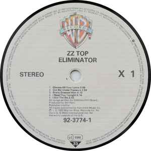 ZZ Top ‎– Eliminator - Vinyl LP, Album, Stereo, UK 1983 (USED VG+)